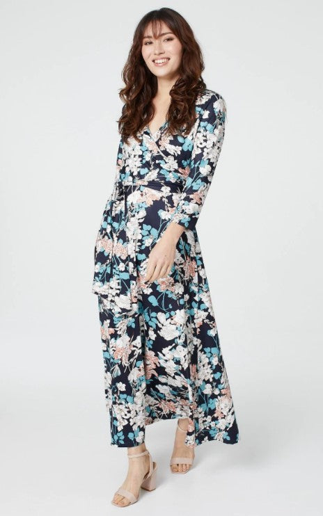 Carla Navy Wrap Maxi Dress – Virgo Boutique